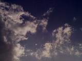 夕陽に透けた絹雲が綺麗